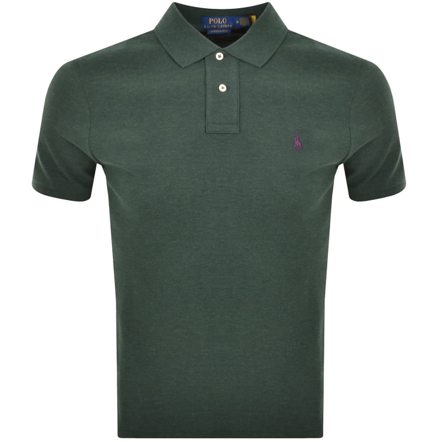 Image number 1 for Ralph Lauren Custom Slim Polo T Shirt Green