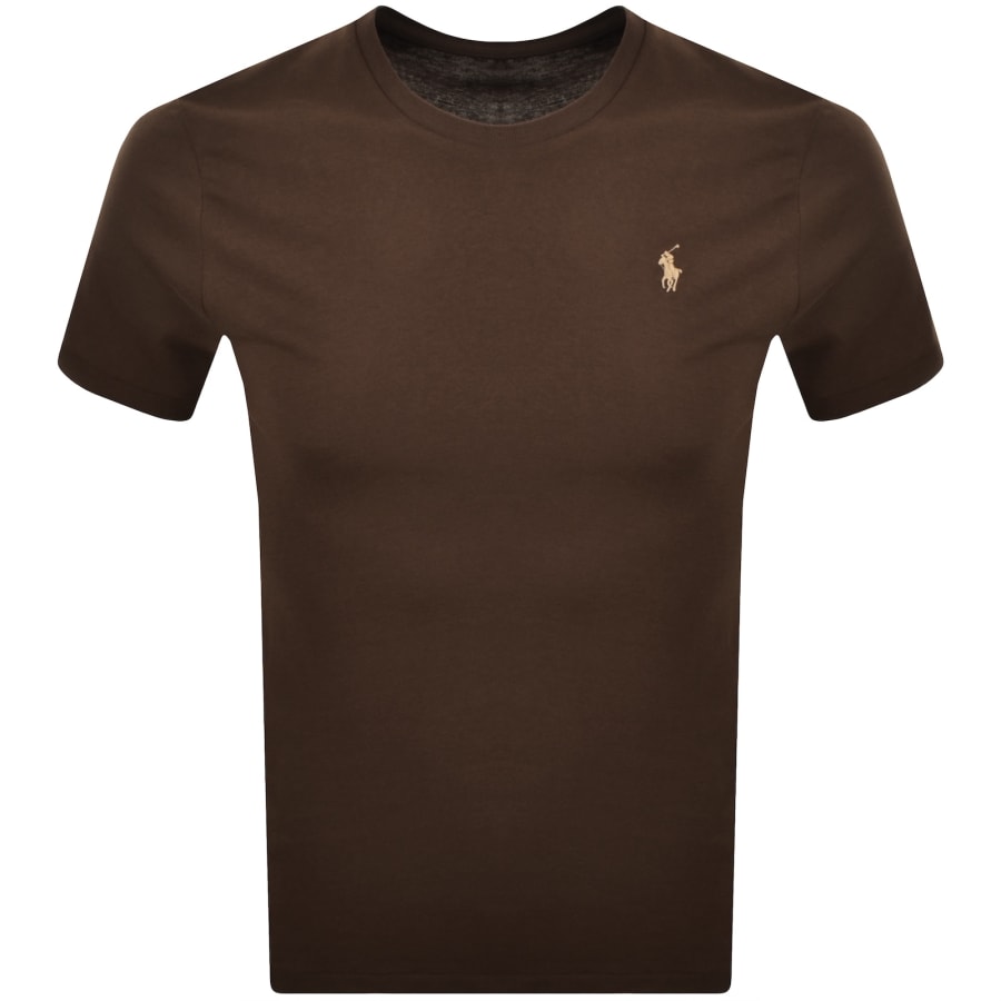 Image number 1 for Ralph Lauren Crew Neck Slim Fit T Shirt Brown