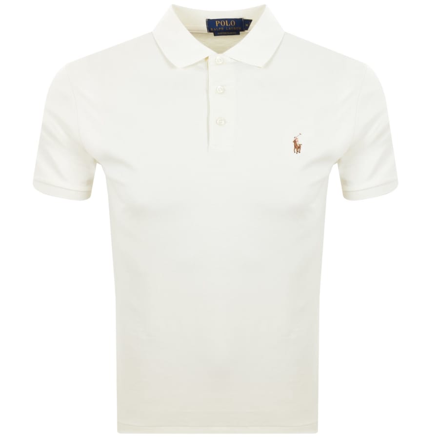 Image number 1 for Ralph Lauren Custom Slim Fit Polo Cream