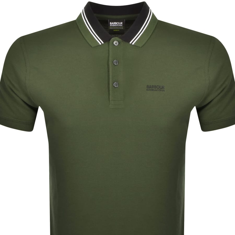 Image number 2 for Barbour International Tipped Polo T Shirt Green