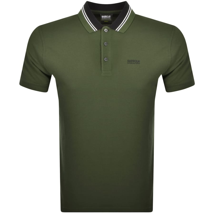Image number 1 for Barbour International Tipped Polo T Shirt Green