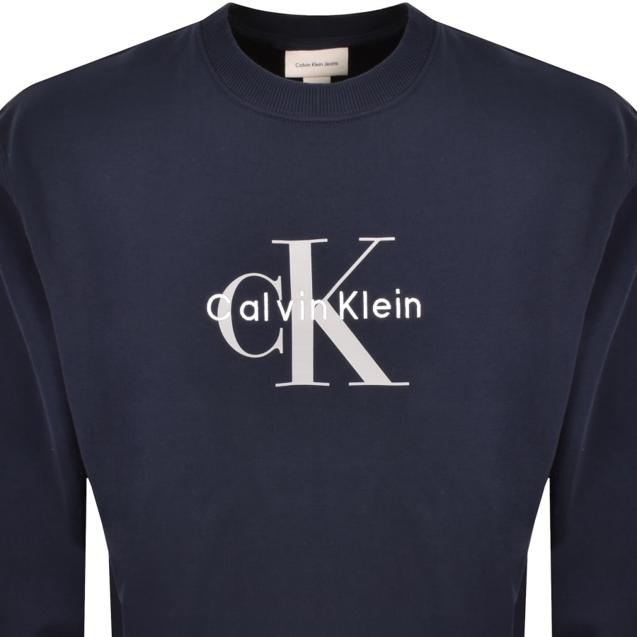 Image number 2 for Calvin Klein Jeans Terry Sweatshirt Dark Sapphire