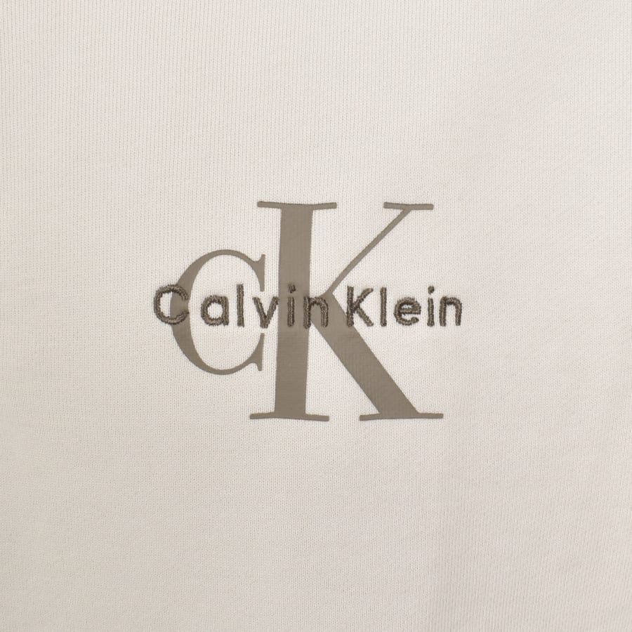 Image number 3 for Calvin Klein Jeans Half Zip Sweatshirt Chalk