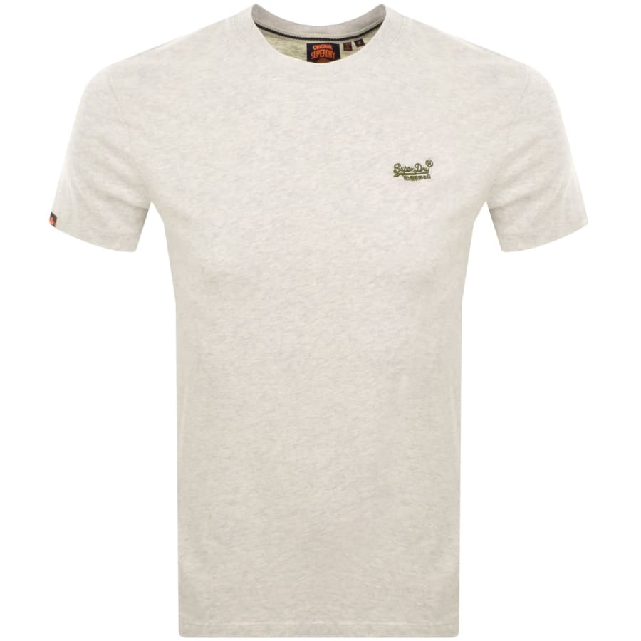 Image number 1 for Superdry Vintage Logo T Shirt Straw Grey