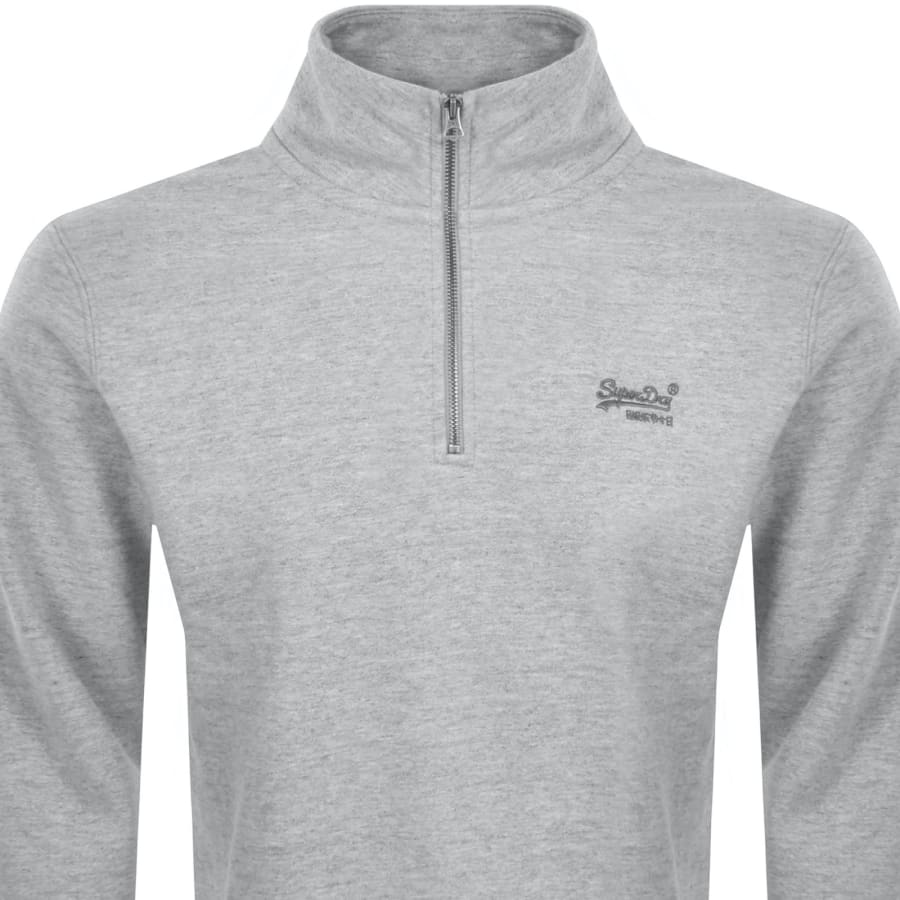 Image number 2 for Superdry Essential Logo Henley Sweatshirt Grey
