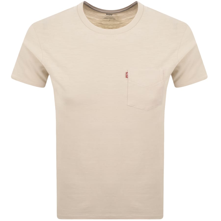 Image number 1 for Levis Original Classic Pocket T Shirt Fog Beige