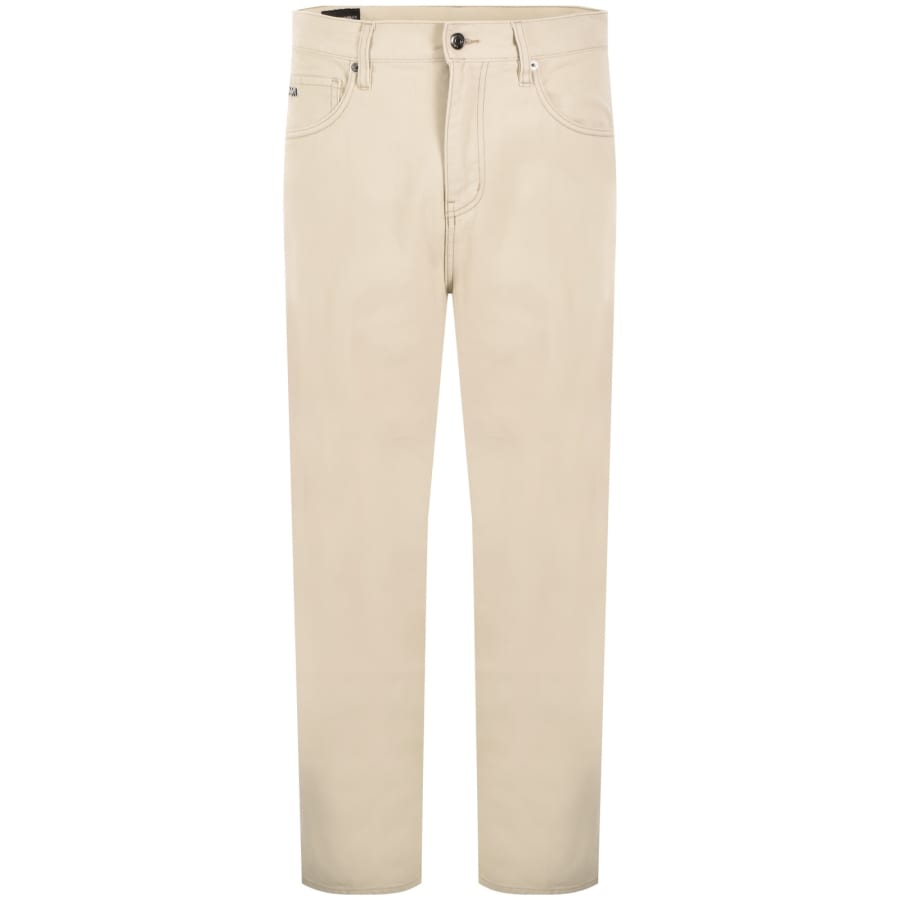 Image number 2 for Emporio Armani J73 Loose Fit Jeans Beige Denim
