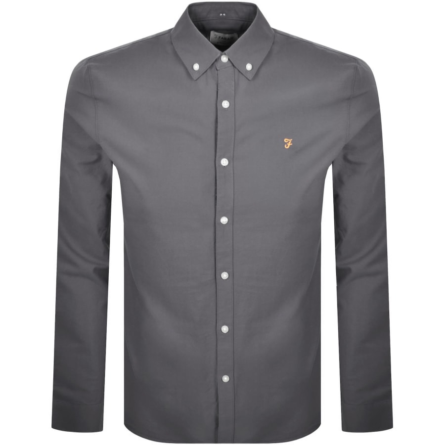 Image number 1 for Farah Brewer Long Sleeve Shirt Grey