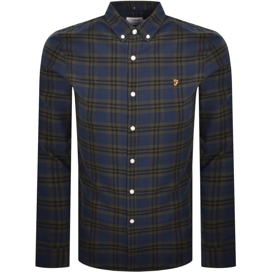 Image number 1 for Farah Brewer Check Shirt Evergreen