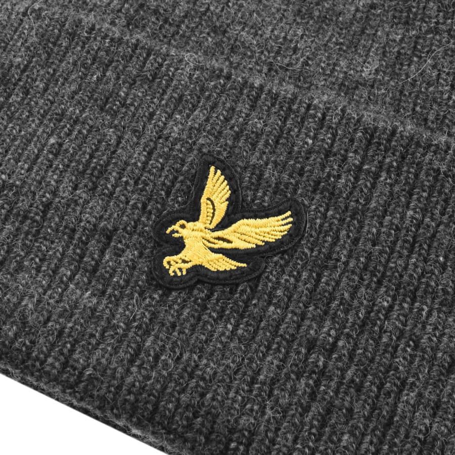 Image number 3 for Lyle And Scott Ribbed Beanie Hat Grey