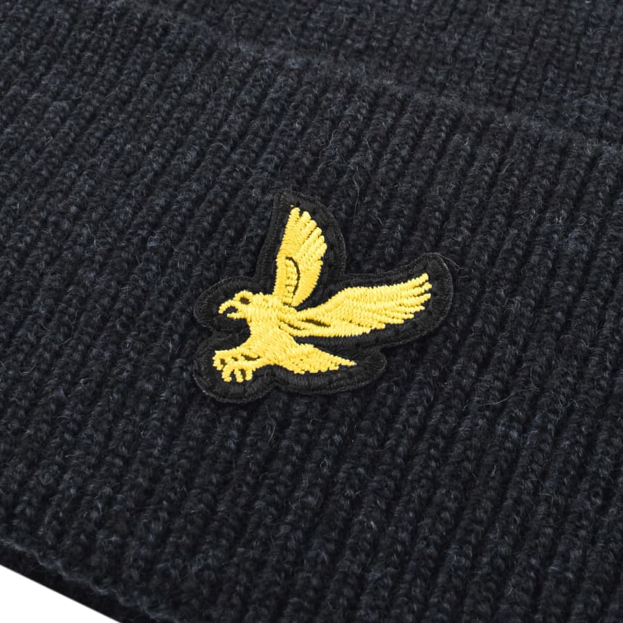 Image number 3 for Lyle And Scott Ribbed Beanie Hat Navy