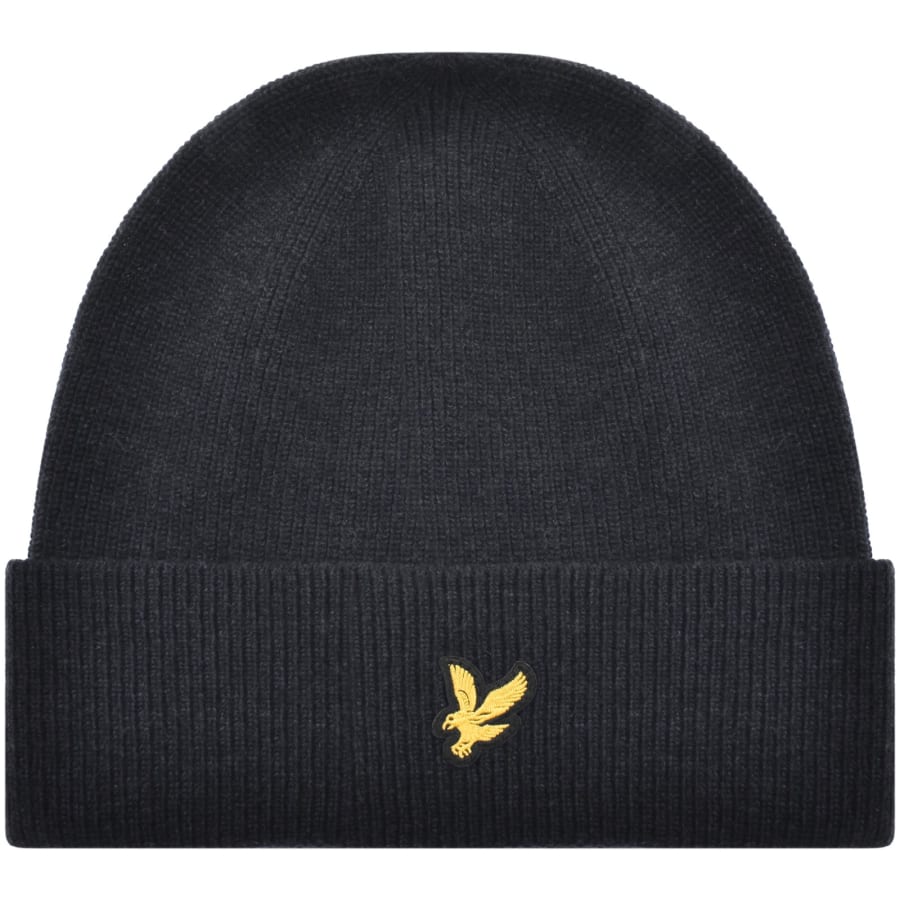 Image number 1 for Lyle And Scott Ribbed Beanie Hat Navy