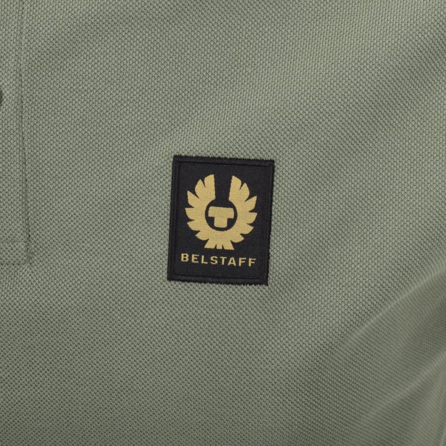 Image number 3 for Belstaff Contrast Collar Polo T Shirt Green