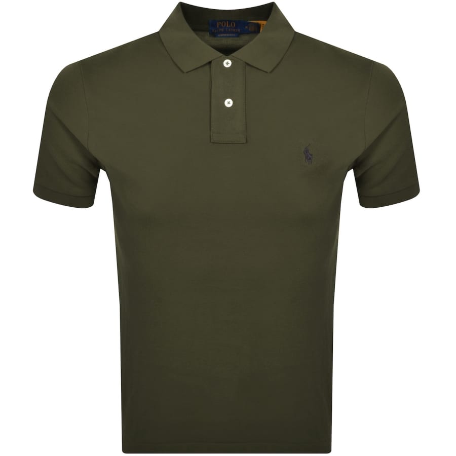 Image number 1 for Ralph Lauren Custom Slim Polo T Shirt Green