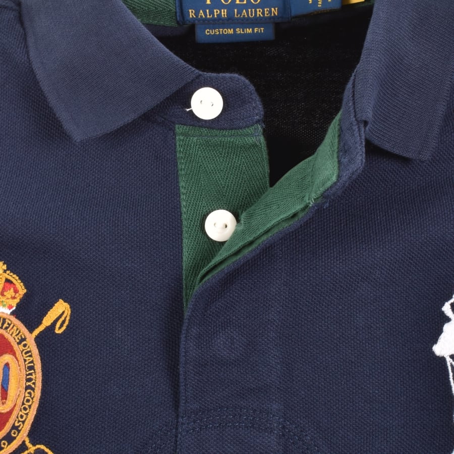 Image number 5 for Ralph Lauren Custom Slim Fit Polo T Shirt Navy
