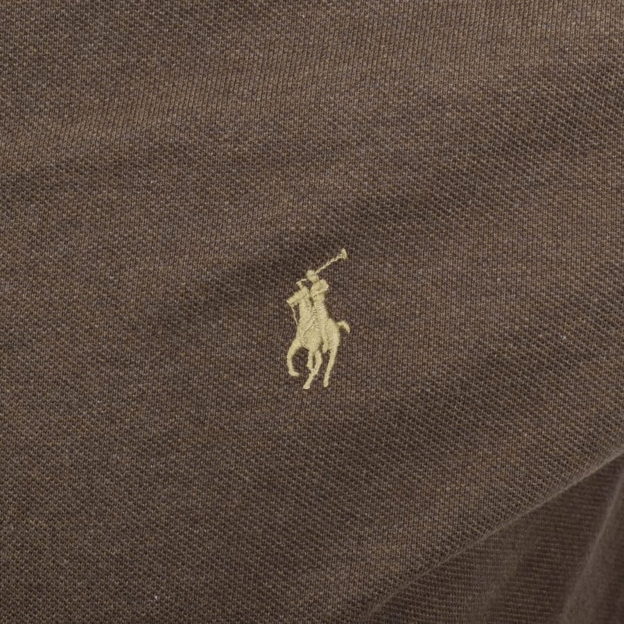 Image number 3 for Ralph Lauren Long Sleeved Polo T Shirt Brown