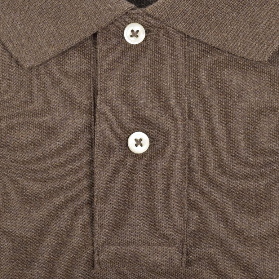 Image number 4 for Ralph Lauren Long Sleeved Polo T Shirt Brown
