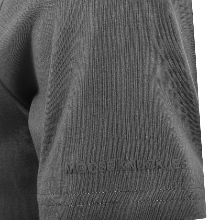 Image number 5 for Moose Knuckles Crescent T Shirt Cement Grey