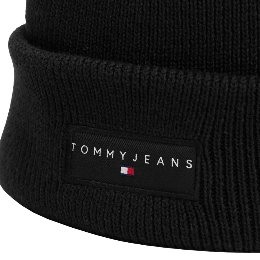 Image number 3 for Tommy Jeans Linear Beanie Hat Black