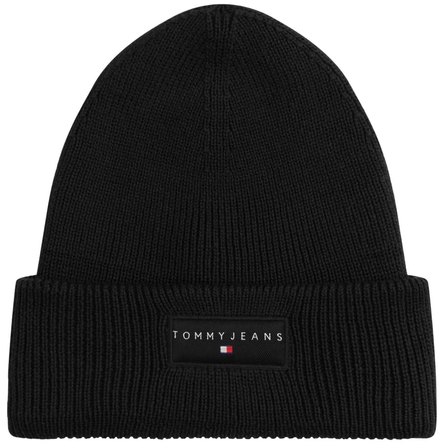 Image number 1 for Tommy Jeans Linear Beanie Hat Black