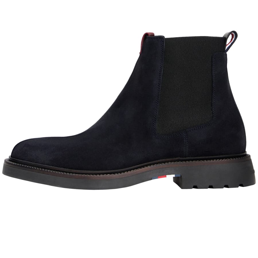 Image number 1 for Tommy Hilfiger Suede Chelsea Boots Navy