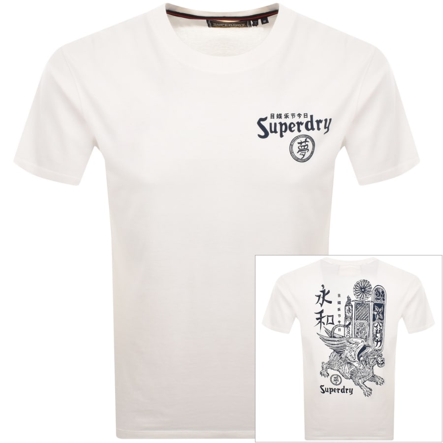 Image number 1 for Superdry Tokyo Narrative T Shirt Bone White