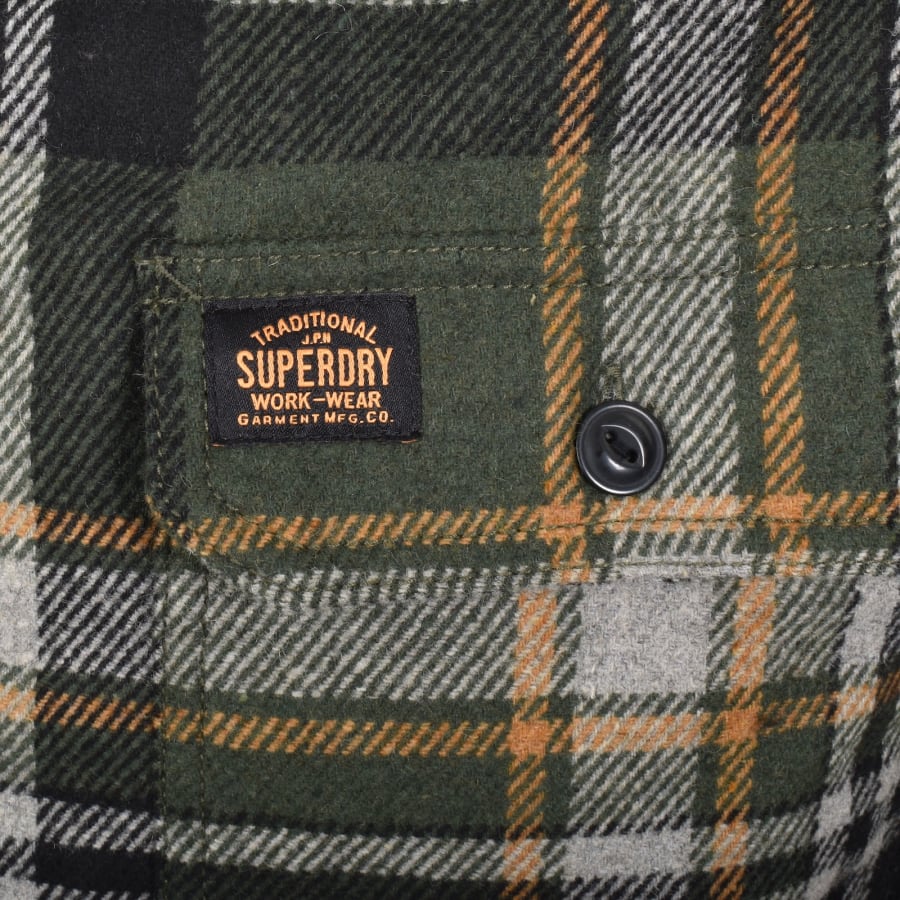 Image number 3 for Superdry Vintage Wool Miller Overshirt Green
