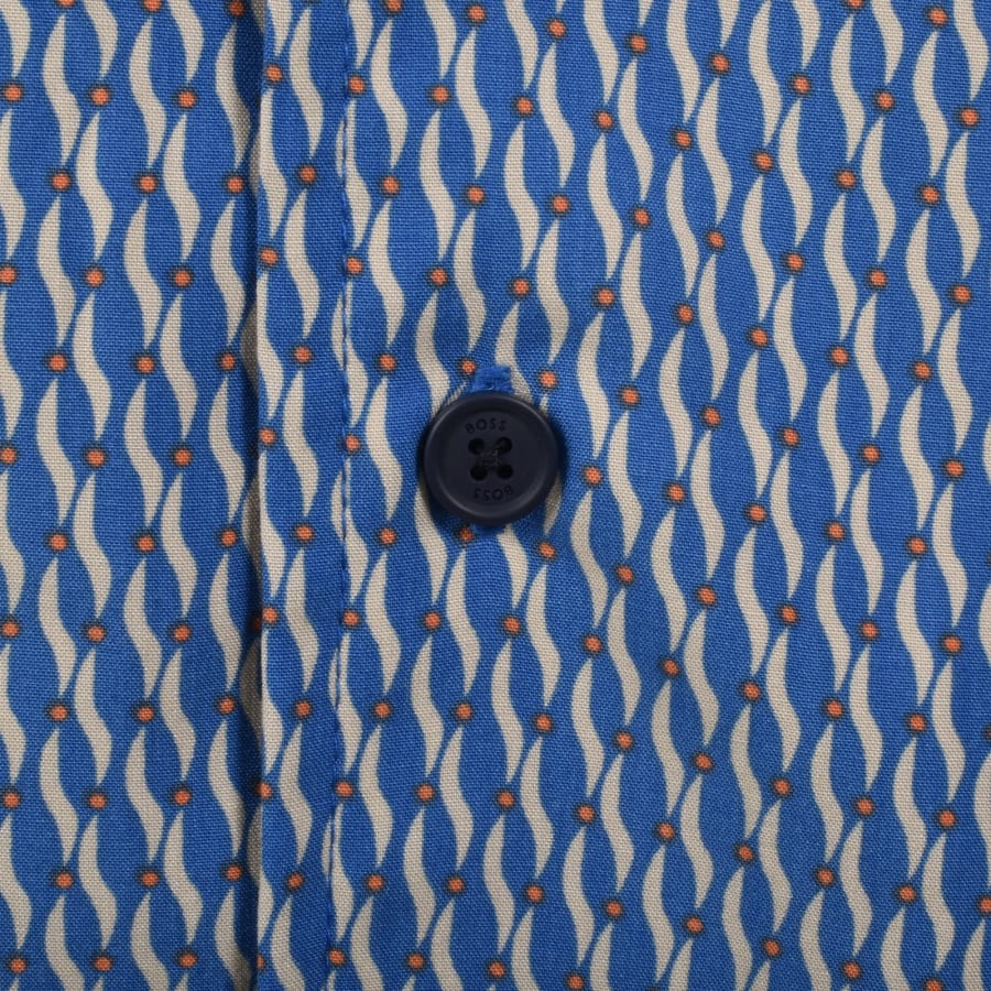 Image number 4 for BOSS Short Sleeve Beach Shirt Bright Blue