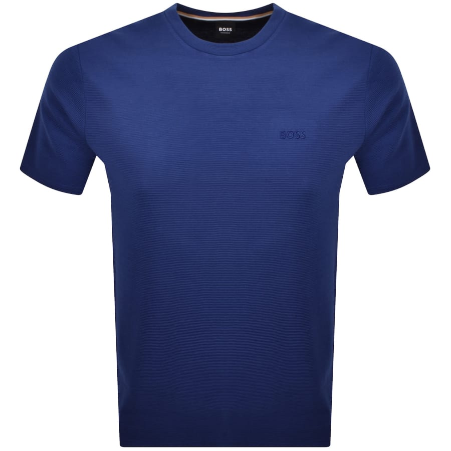 Image number 1 for BOSS Short Sleeve Rib T Shirt Medium Blue