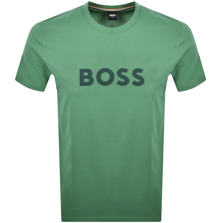Image number 1 for BOSS Beachwear Logo T Shirt Open Green