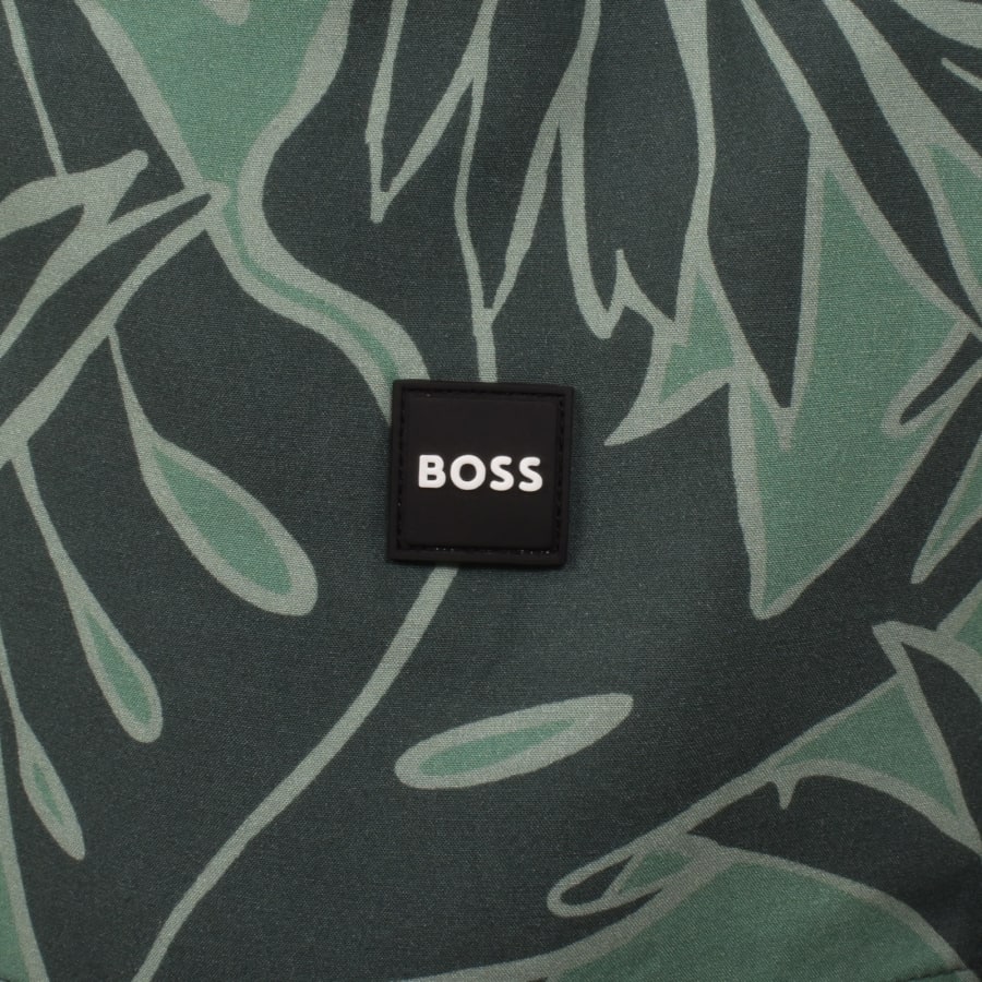 Image number 3 for BOSS Short Sleeve Beach Shirt Green