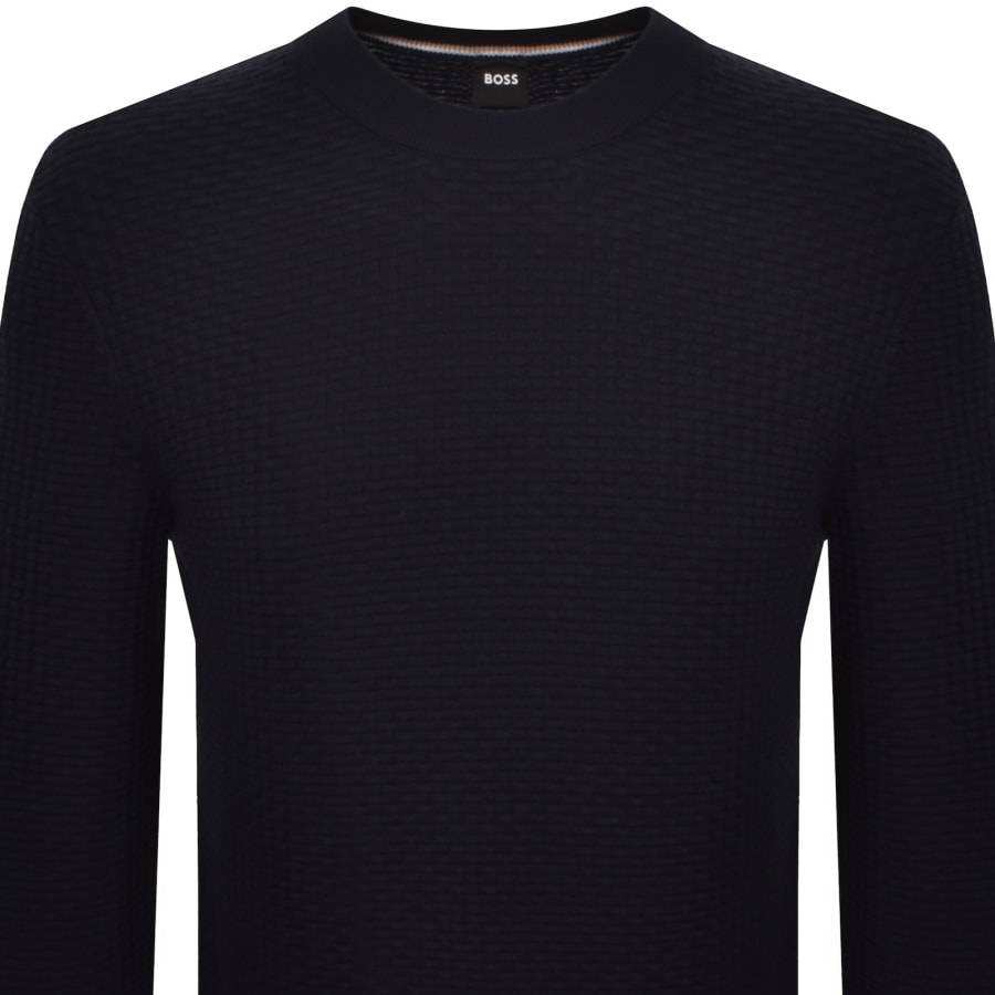 Image number 2 for BOSS Imberto Knit Jumper Dark Blue