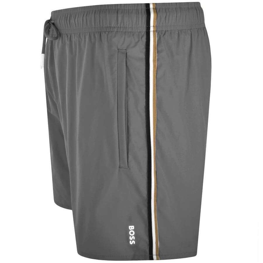 Image number 4 for BOSS Iconic Swim Shorts Dark Grey
