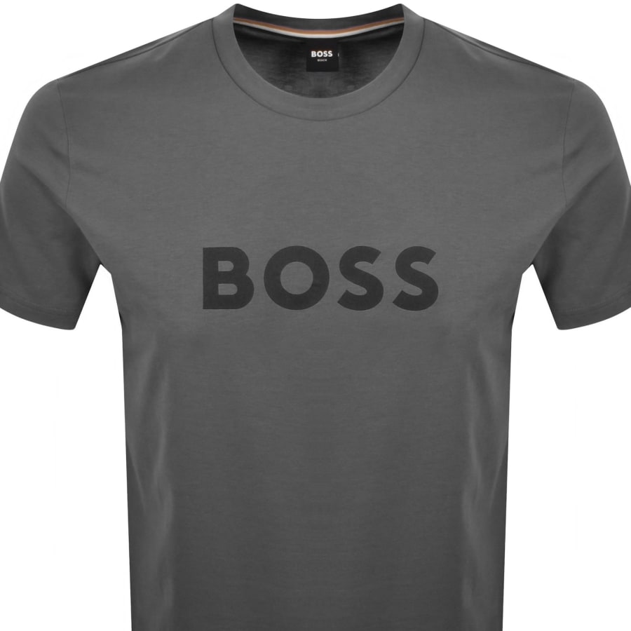 Image number 2 for BOSS Beachwear Logo T Shirt Dark Grey