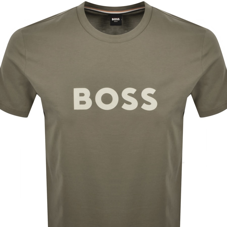 Image number 2 for BOSS Beachwear Logo T Shirt Open Brown
