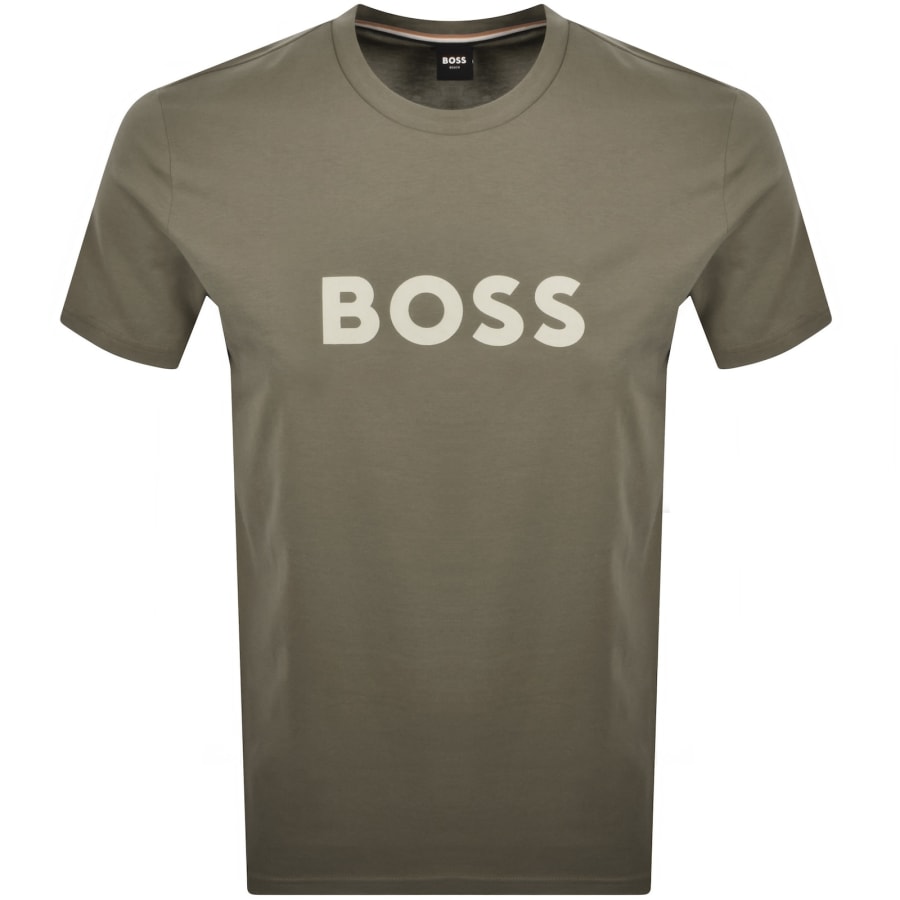 Image number 1 for BOSS Beachwear Logo T Shirt Open Brown