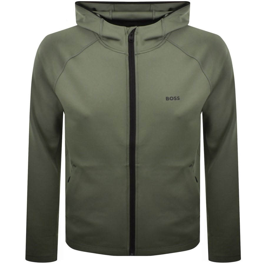 Image number 1 for BOSS Sicon Active Full Zip Hoodie Green