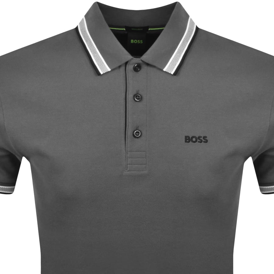 Image number 2 for BOSS Paddy Polo T Shirt Open Grey