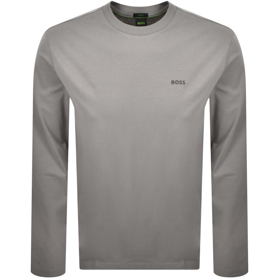 Image number 1 for BOSS Long Sleeved Stretch T Shirt Grey