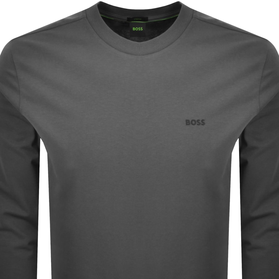 Image number 2 for BOSS Long Sleeved Stretch T Shirt Grey
