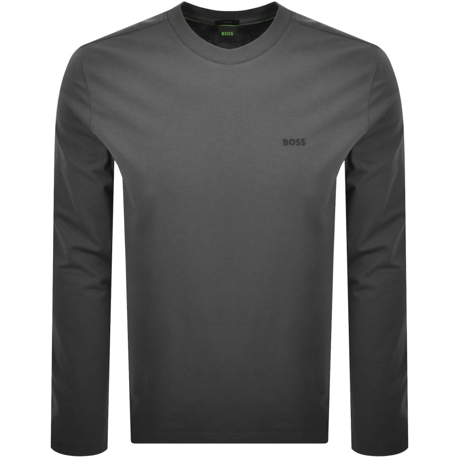 Image number 1 for BOSS Long Sleeved Stretch T Shirt Grey