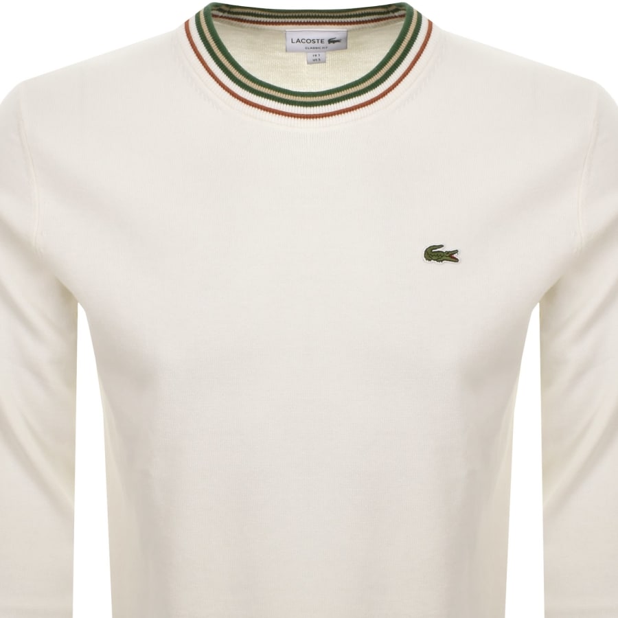 Image number 2 for Lacoste Crew Neck Knit Jumper White