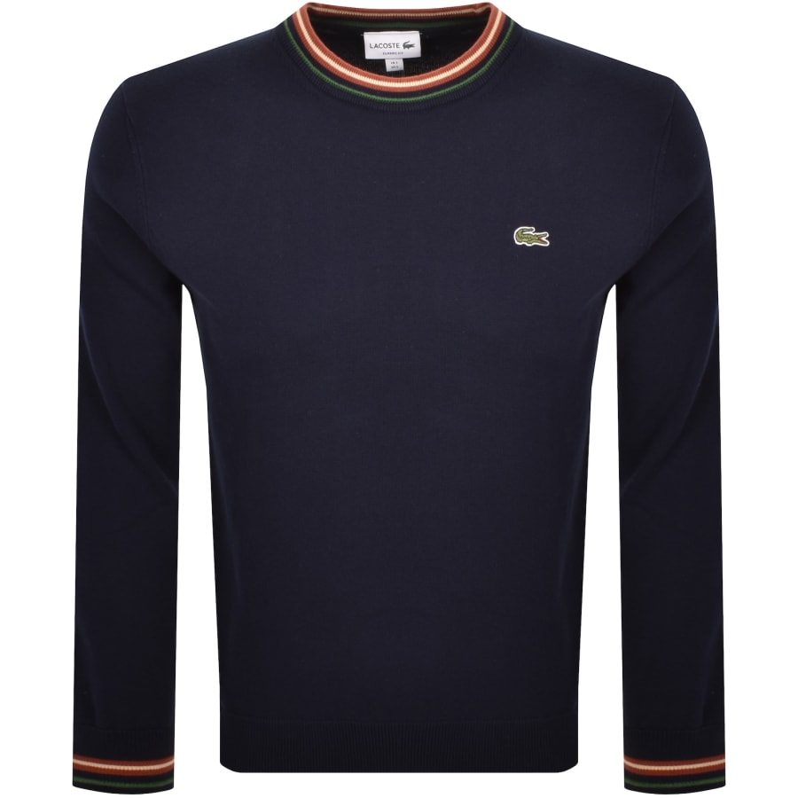 Image number 1 for Lacoste Crew Neck Knit Jumper Navy