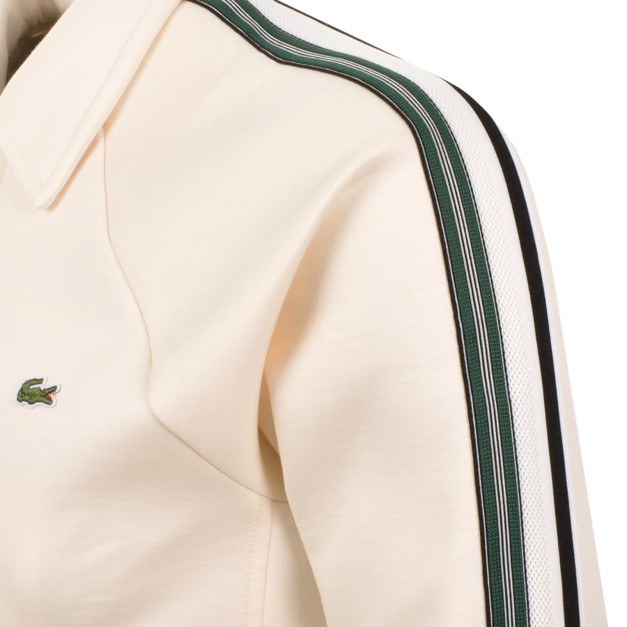 Image number 5 for Lacoste Full Zip Collared Tracksuit Top Cream