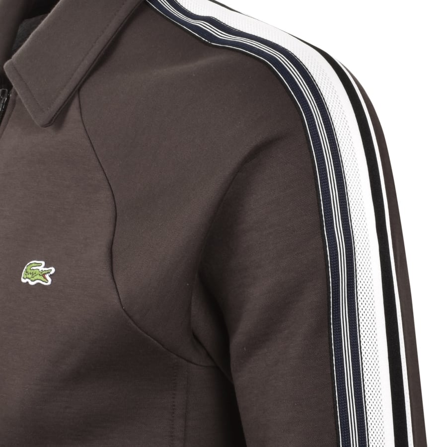 Image number 5 for Lacoste Full Zip Collared Tracksuit Top Brown