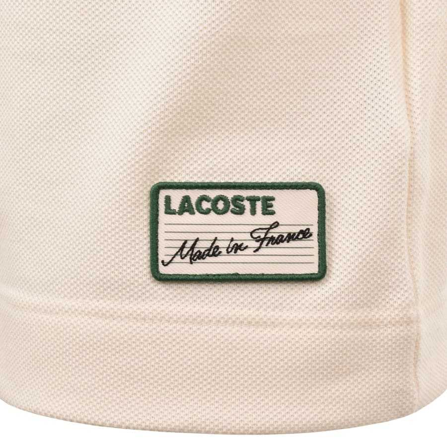 Image number 4 for Lacoste Contrast Collar Polo T Shirt Cream