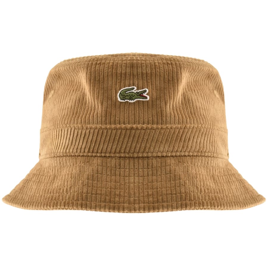 Image number 1 for Lacoste Logo Bucket Hat Brown