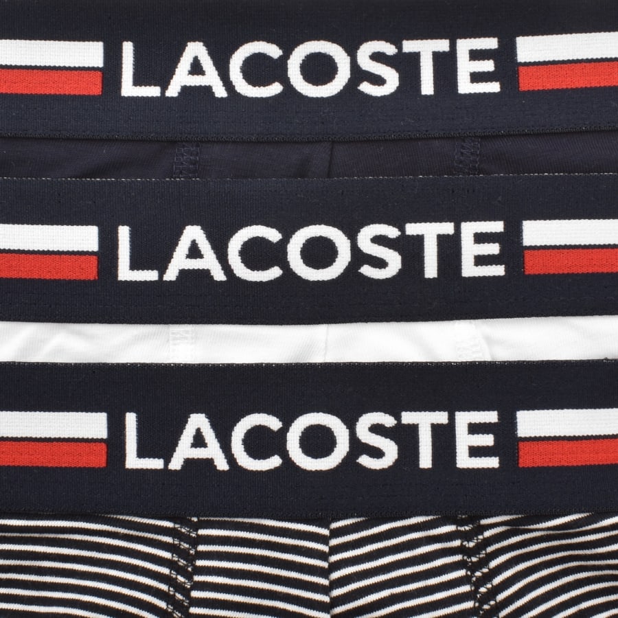 Image number 5 for Lacoste Underwear 3 Pack Boxer Trunks Navy
