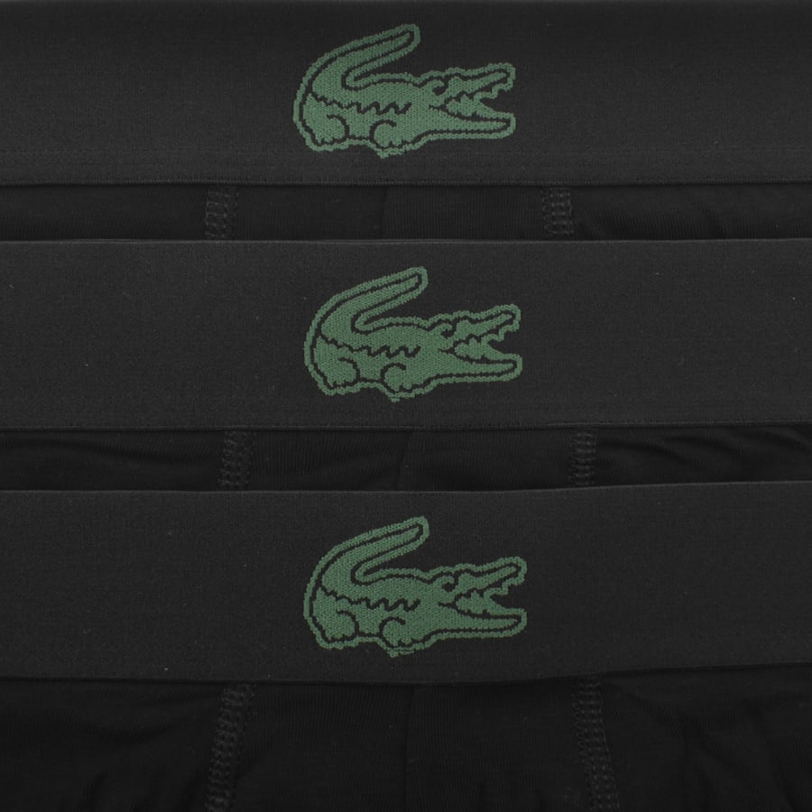 Image number 4 for Lacoste Underwear 3 Pack Boxer Trunks Black