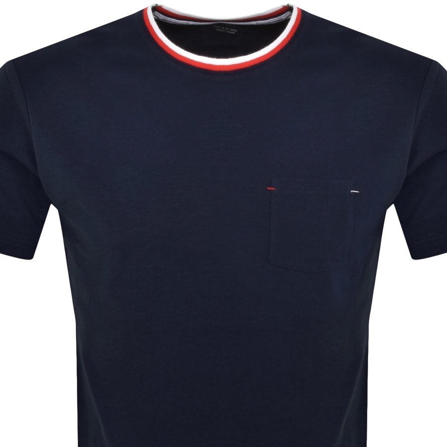 Image number 2 for Lacoste Contrast Neck T Shirt Navy